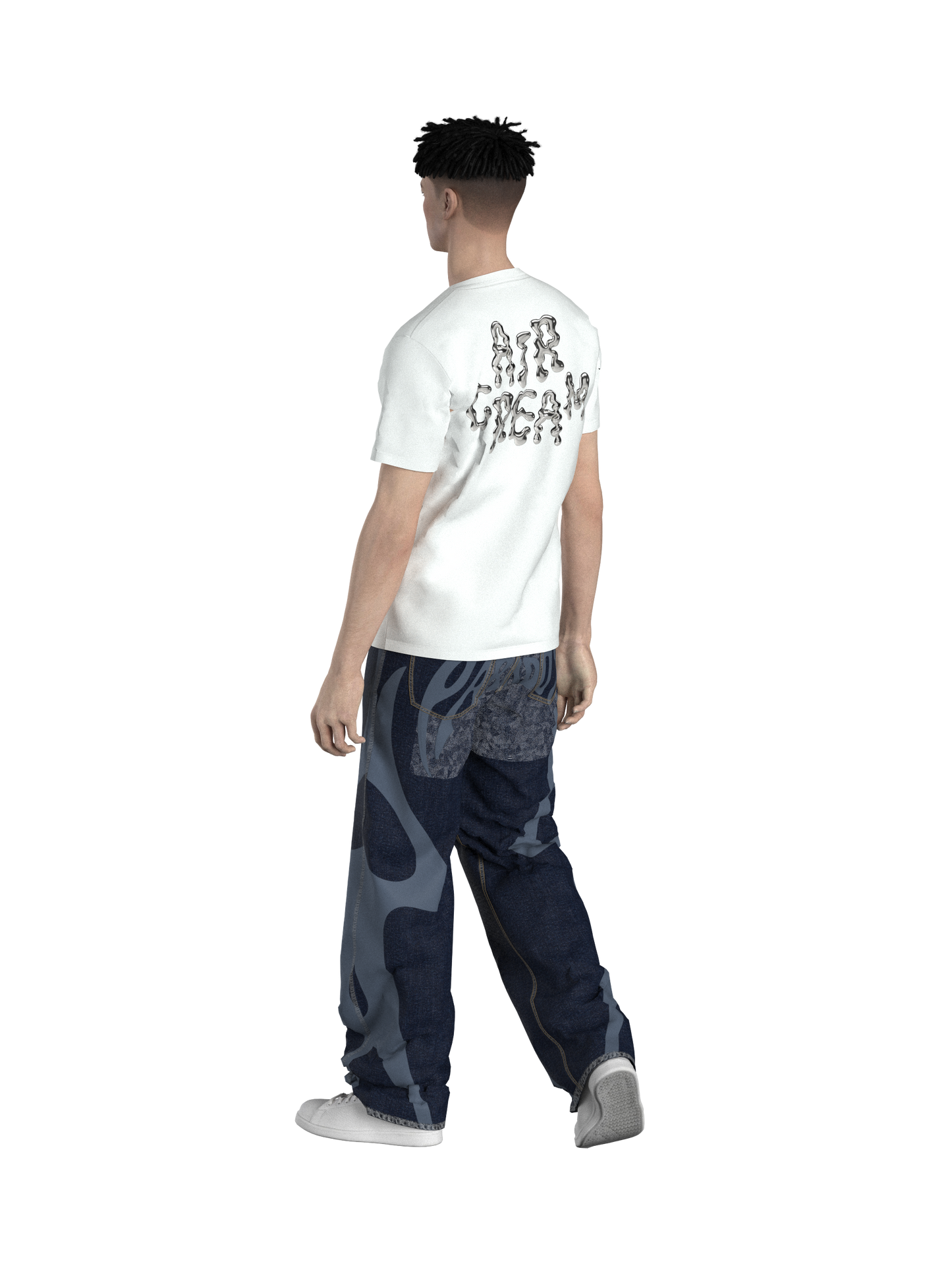 AIRCREAM Wave Chrome Logo T-shirt