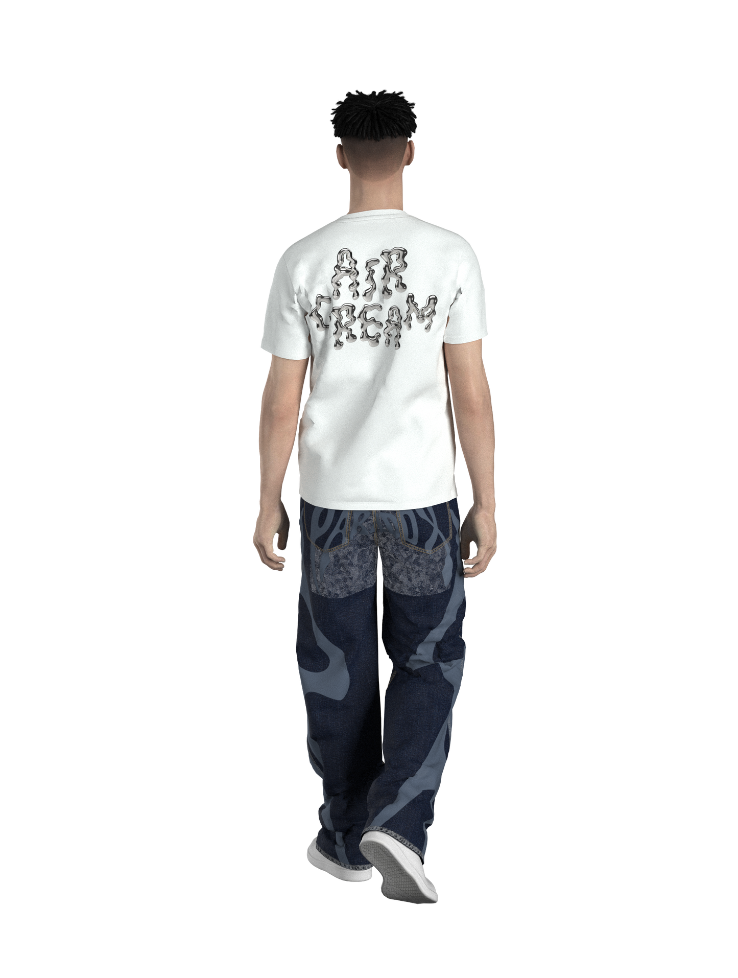 AIRCREAM Wave Chrome Logo T-shirt